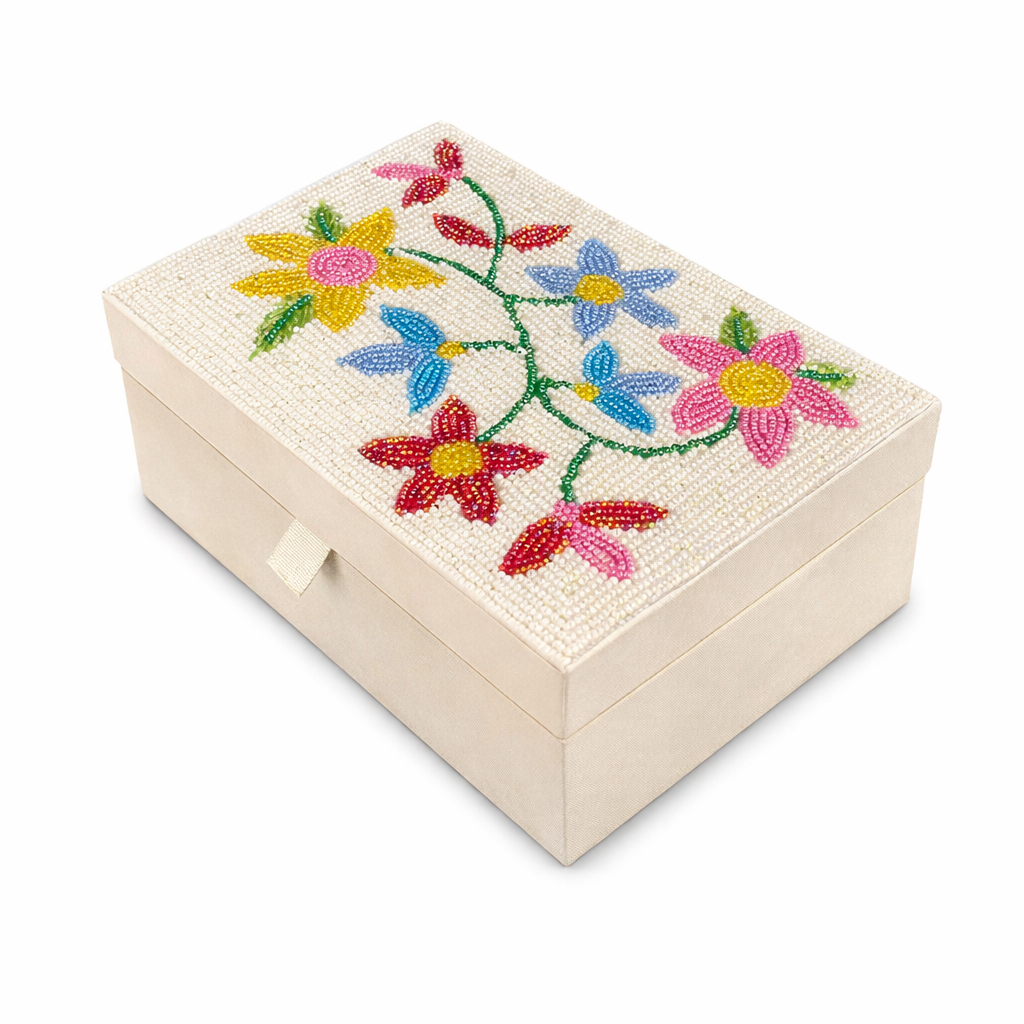 Luxury Handmade Beaded Jewelry Storage Box for Women