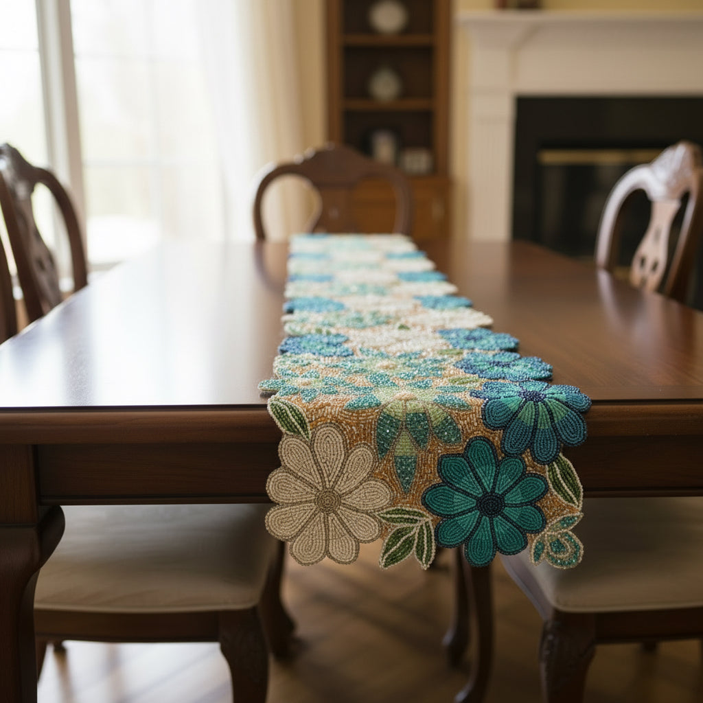 Luxury Handmade Beaded Table Runner 13x36” – RTFACTS