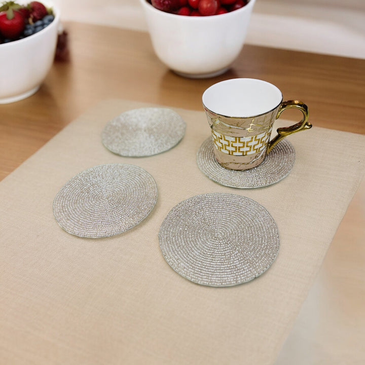 Beaded Tea Coaster Set Of 4