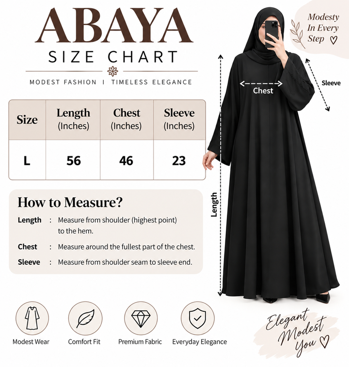 Black Handwork Tissue Embroidered Abaya | Elegant Floral Design