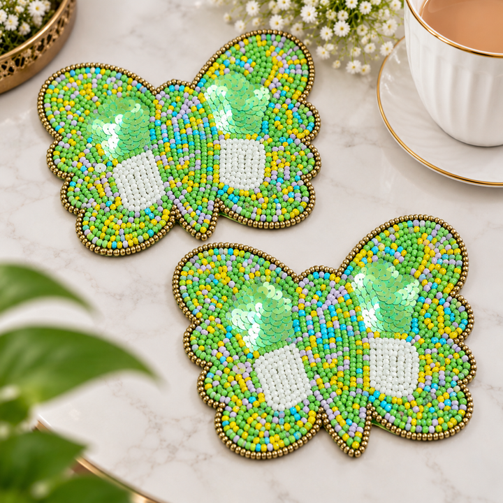 Butterfly Beaded Coaster Set of 2