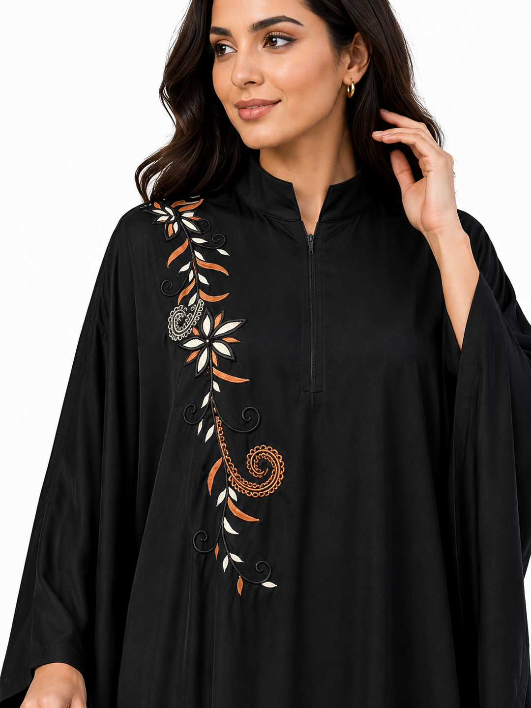 Elegant Black Embroidered Kaftan Abaya for Women | Premium Firdous Fabric | Modest Party Wear | Without Dupatta