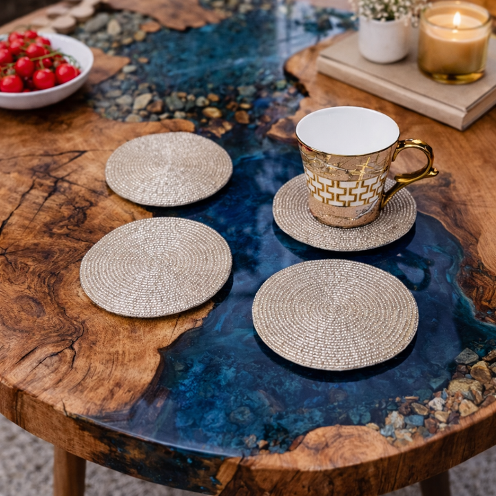 Handmade gold coaster