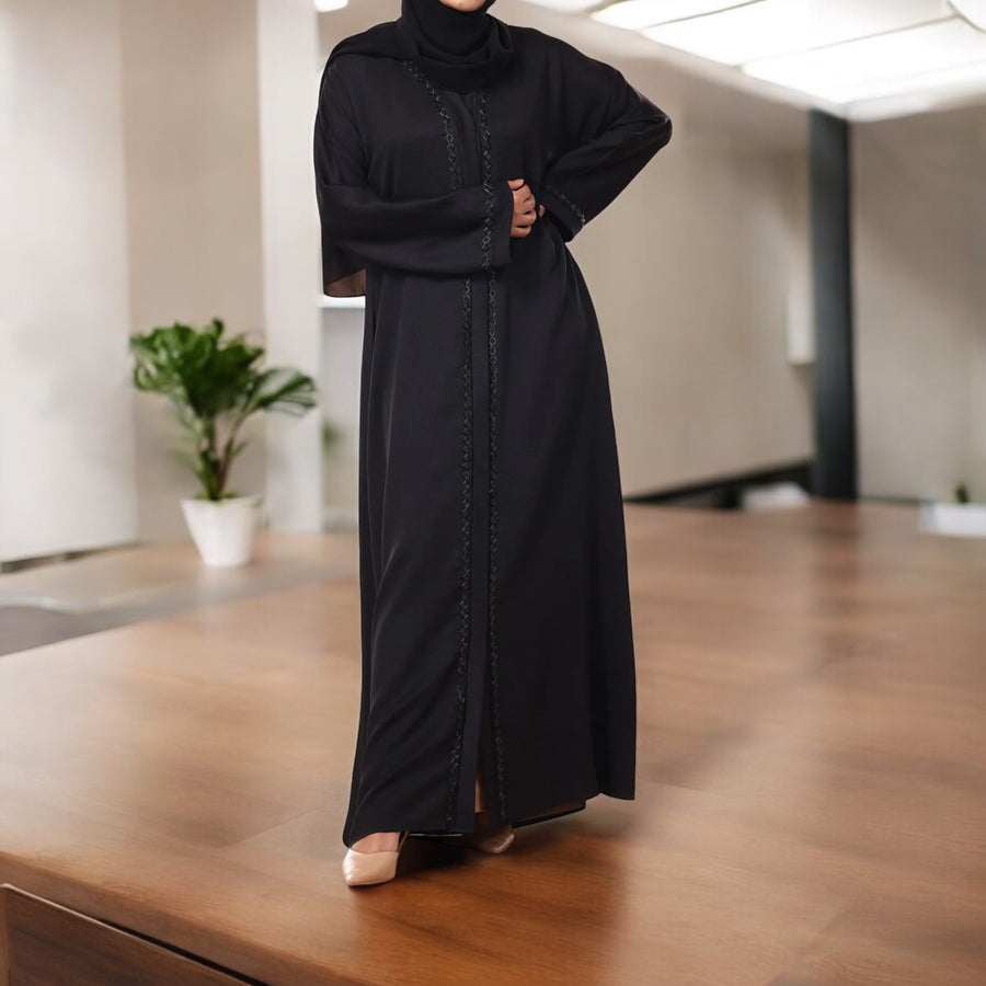 Front Open Handwork Abaya