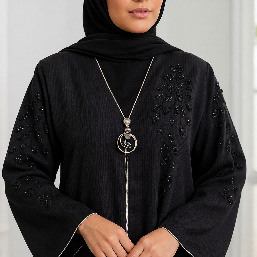 Designer Front Bota Handwork Abaya