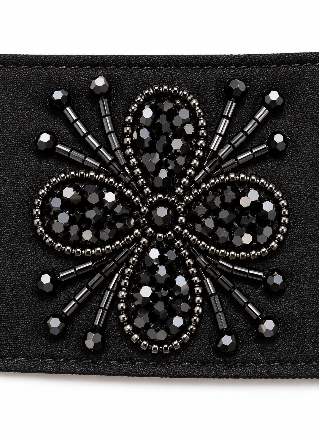 Black Beaded Butterfly Handwork Naqab – Elegant Embroidered Naqab