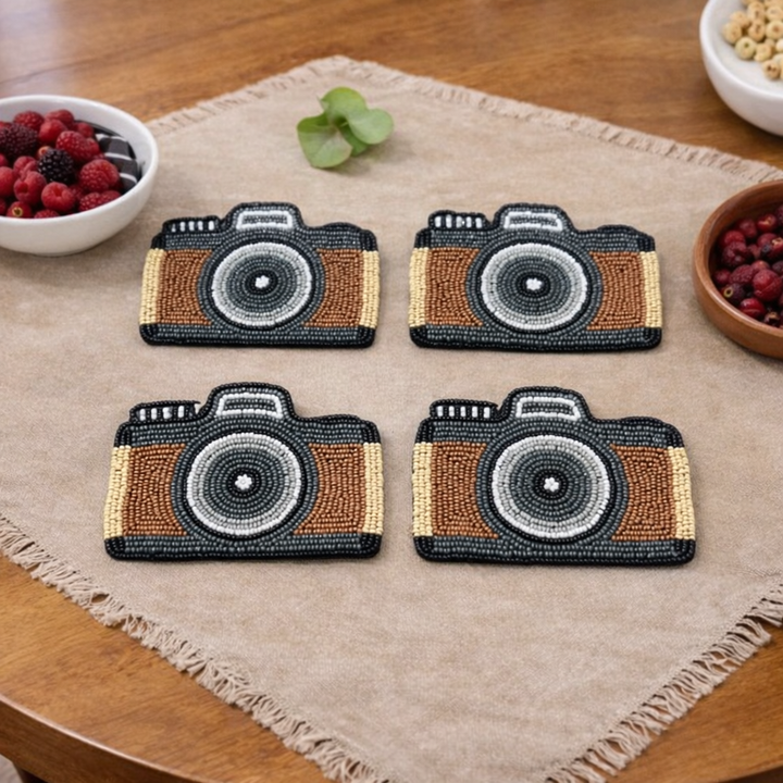 Camera beaded coaster