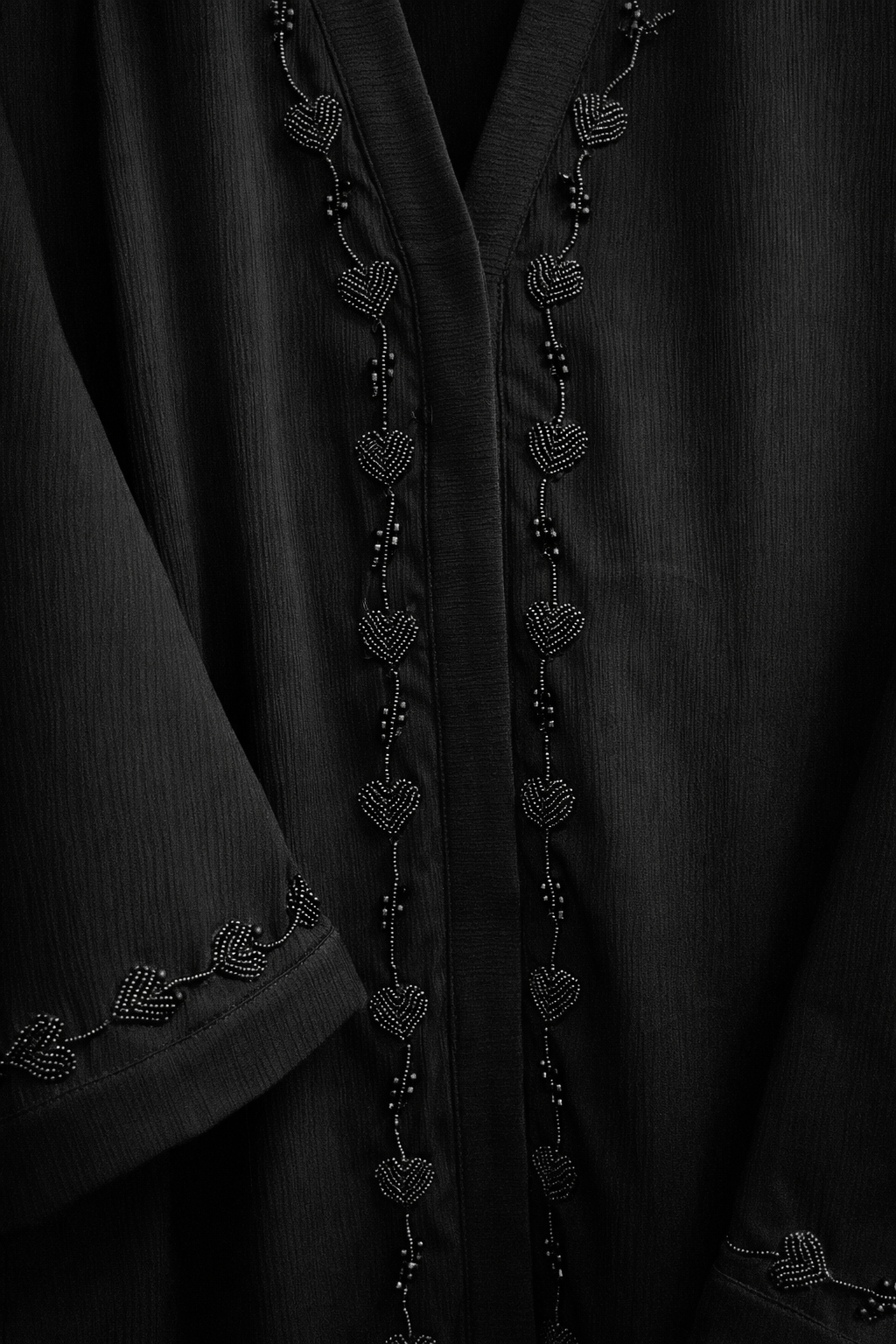 Luxury Bridal Front Open Abaya with Heavy Zardosi Handwork