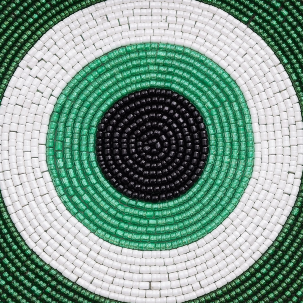 Handmade Evil Eye Beaded Coaster | Protective Nazar Design | Premium Decorative Tea & Coffee Table Coaster