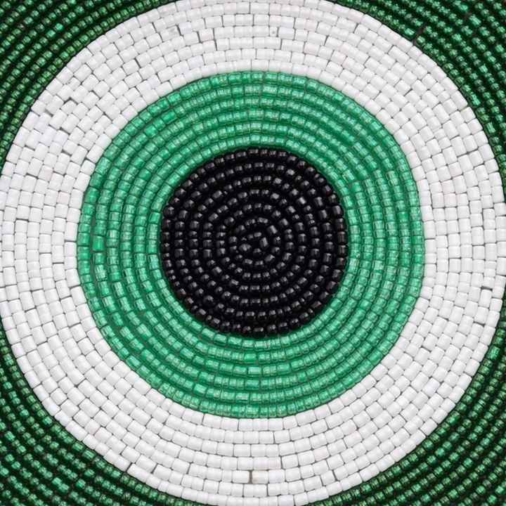 Handmade Evil Eye Beaded Coaster | Protective Nazar Design | Premium Decorative Tea & Coffee Table Coaster