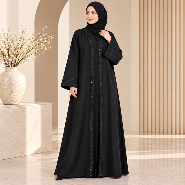 Elegant Beaded Handwork Abaya