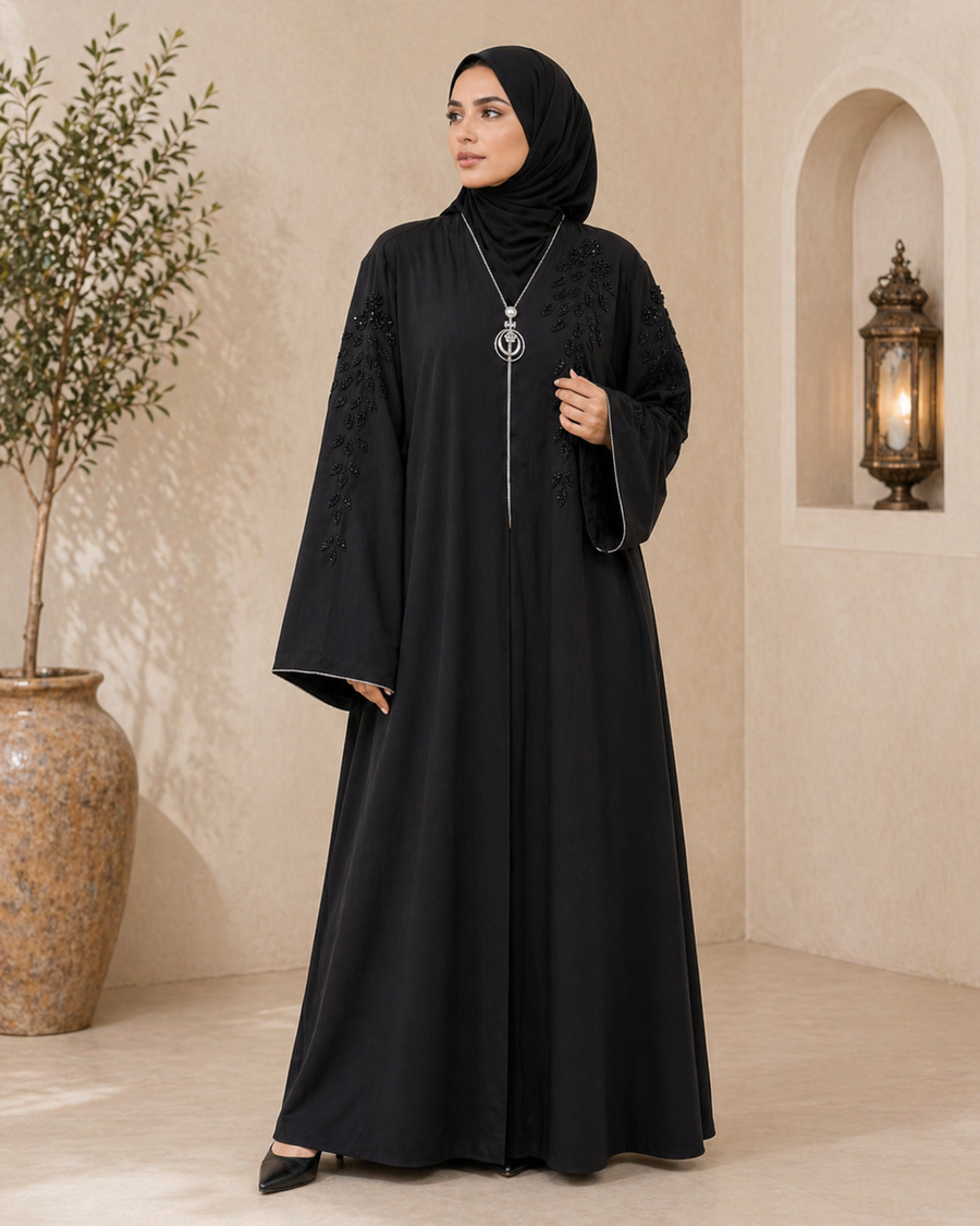 Designer Front Bota Handwork Abaya