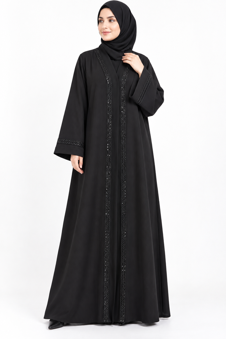 Elegant Beaded Handwork Abaya