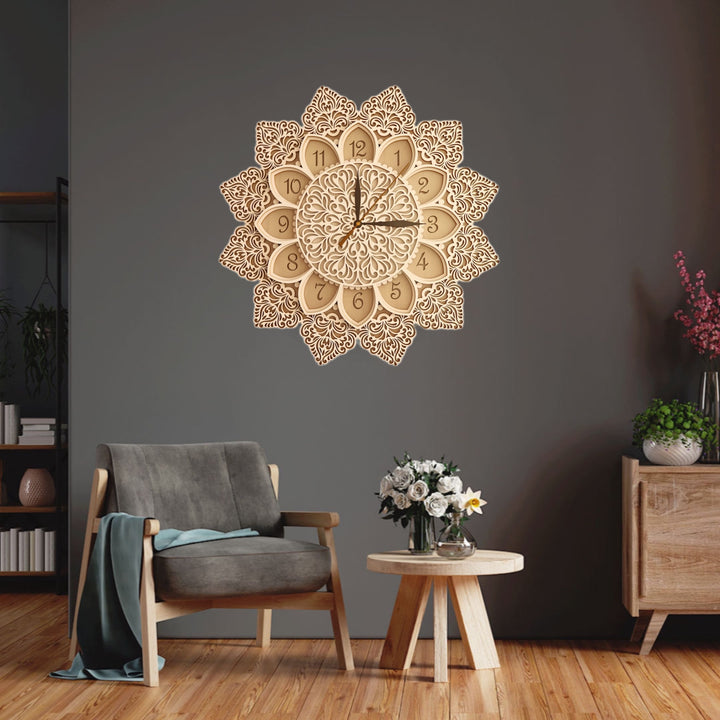 Multi layer Mandala clock wall decor