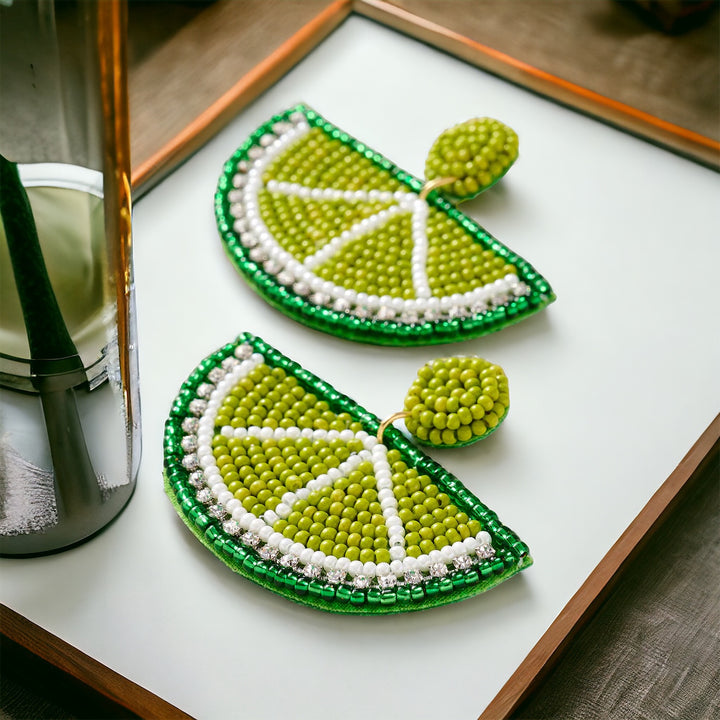 Citrus Rhinestones Beaded Earrings