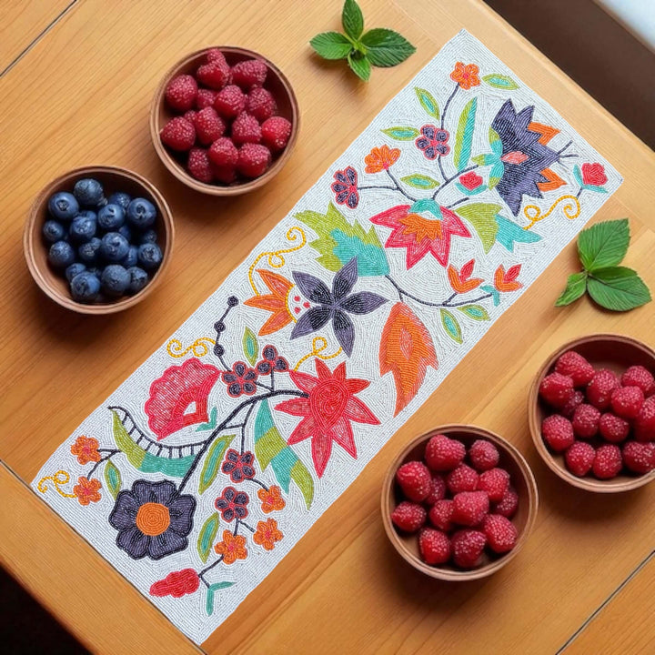 Handicrafts Beaded Table Runner 13x36” – Elegant Home Decor RTFACTS