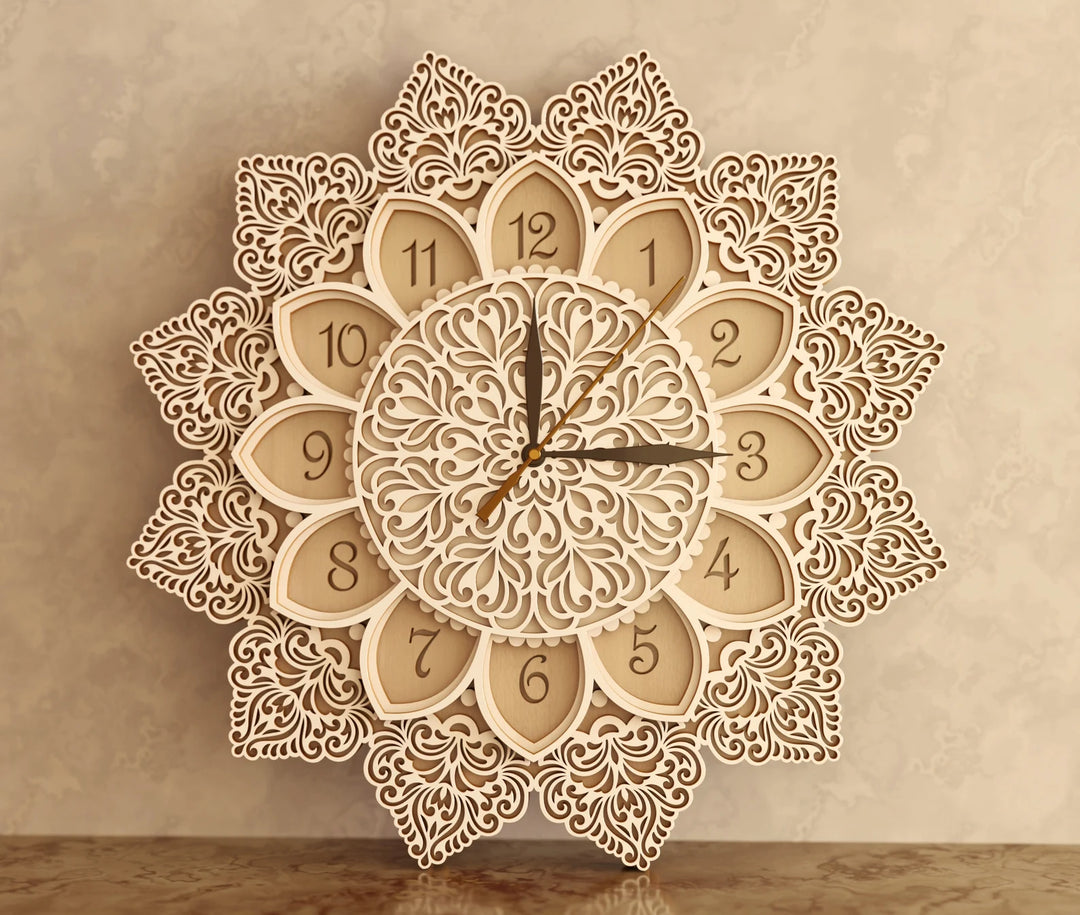 Multi layer Mandala clock wall decor