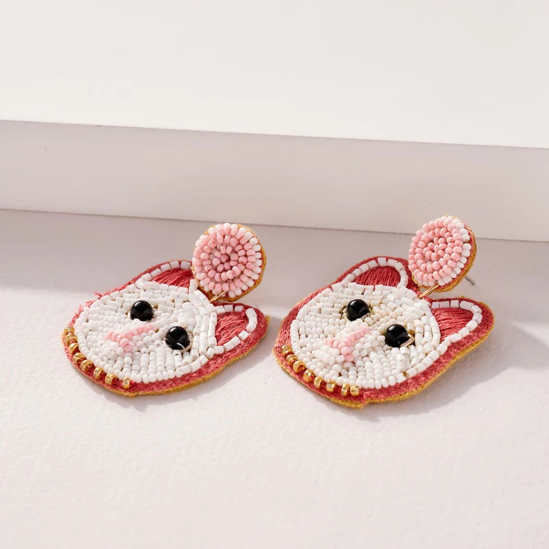 Cat Beaded Earrings