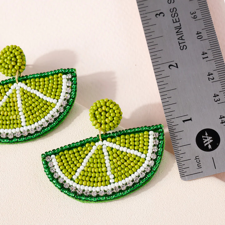 Citrus Rhinestones Beaded Earrings