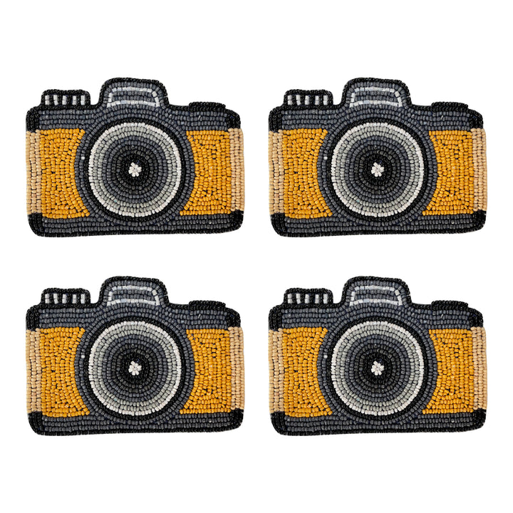 Camera Beaded Coaster 3x6 Inches Set Of 4